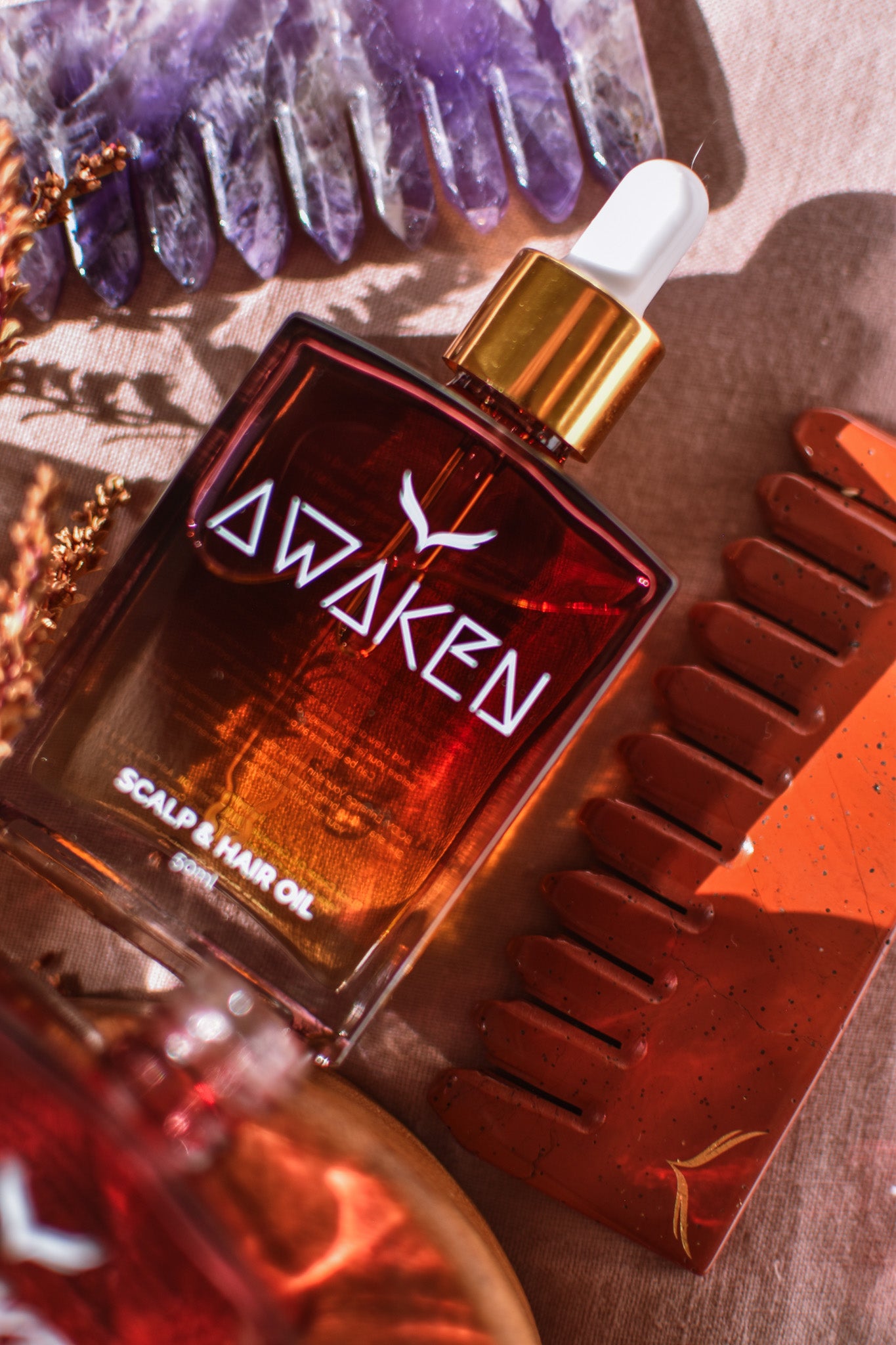 Red Jasper Crystal Comb