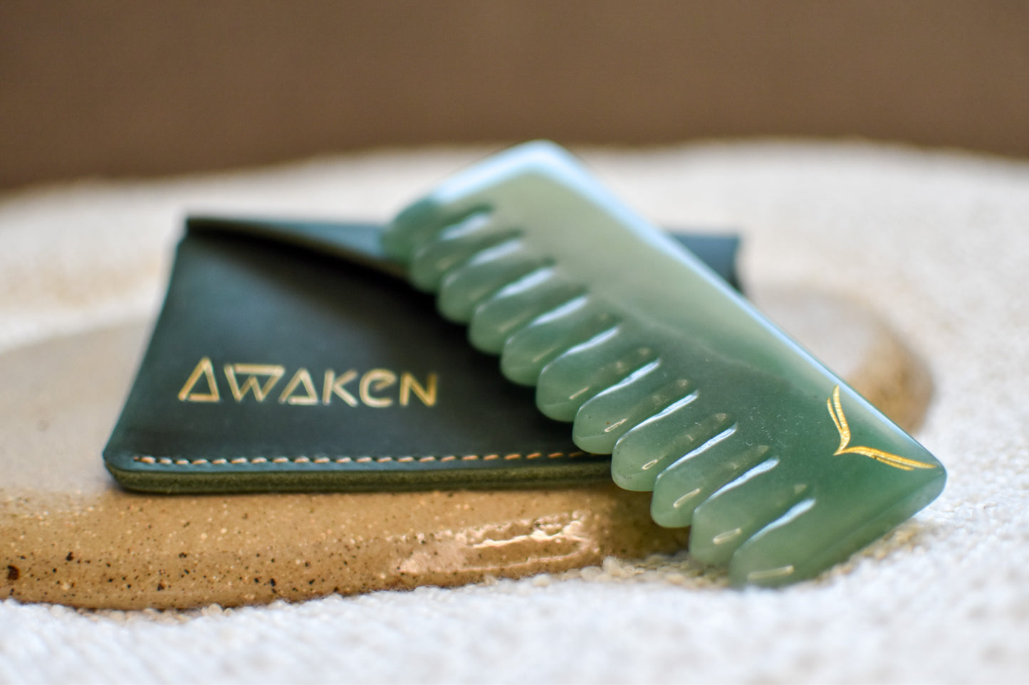 Green Aventurine Crystal Comb