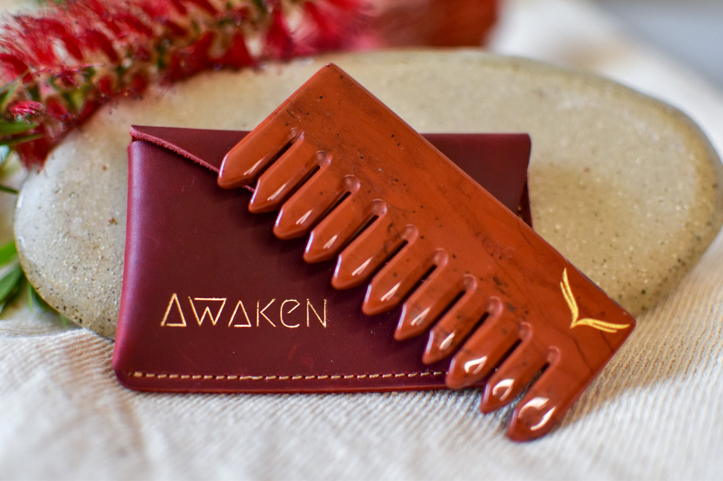 Red Jasper Crystal Comb