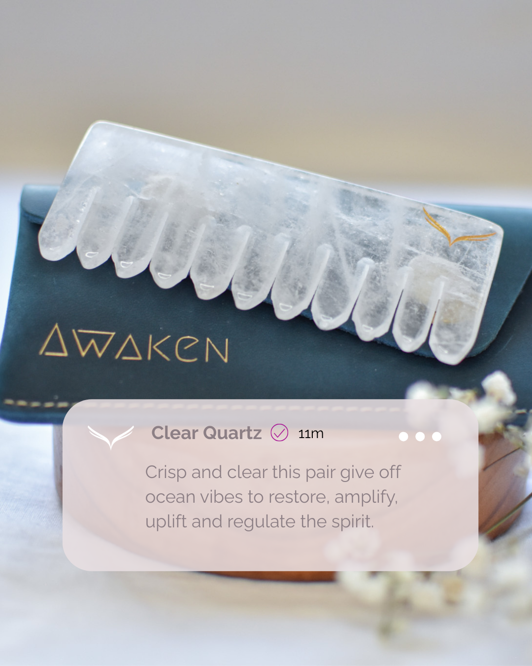 Clear Quartz Crystal Comb