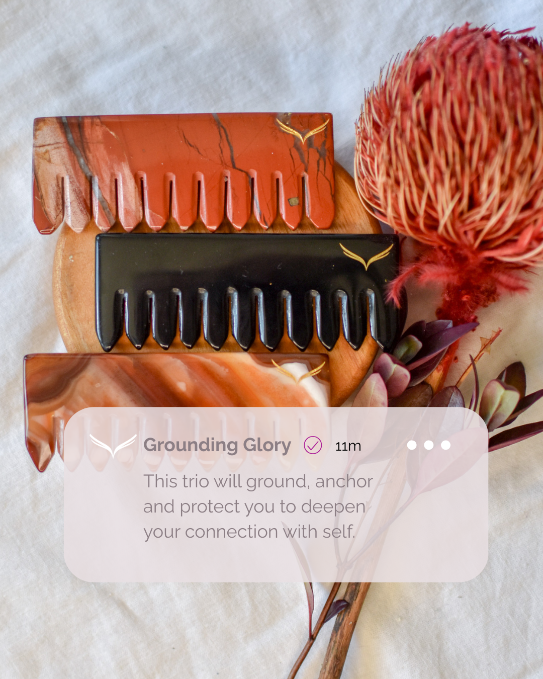 Grounding Glory Crystal Comb Set