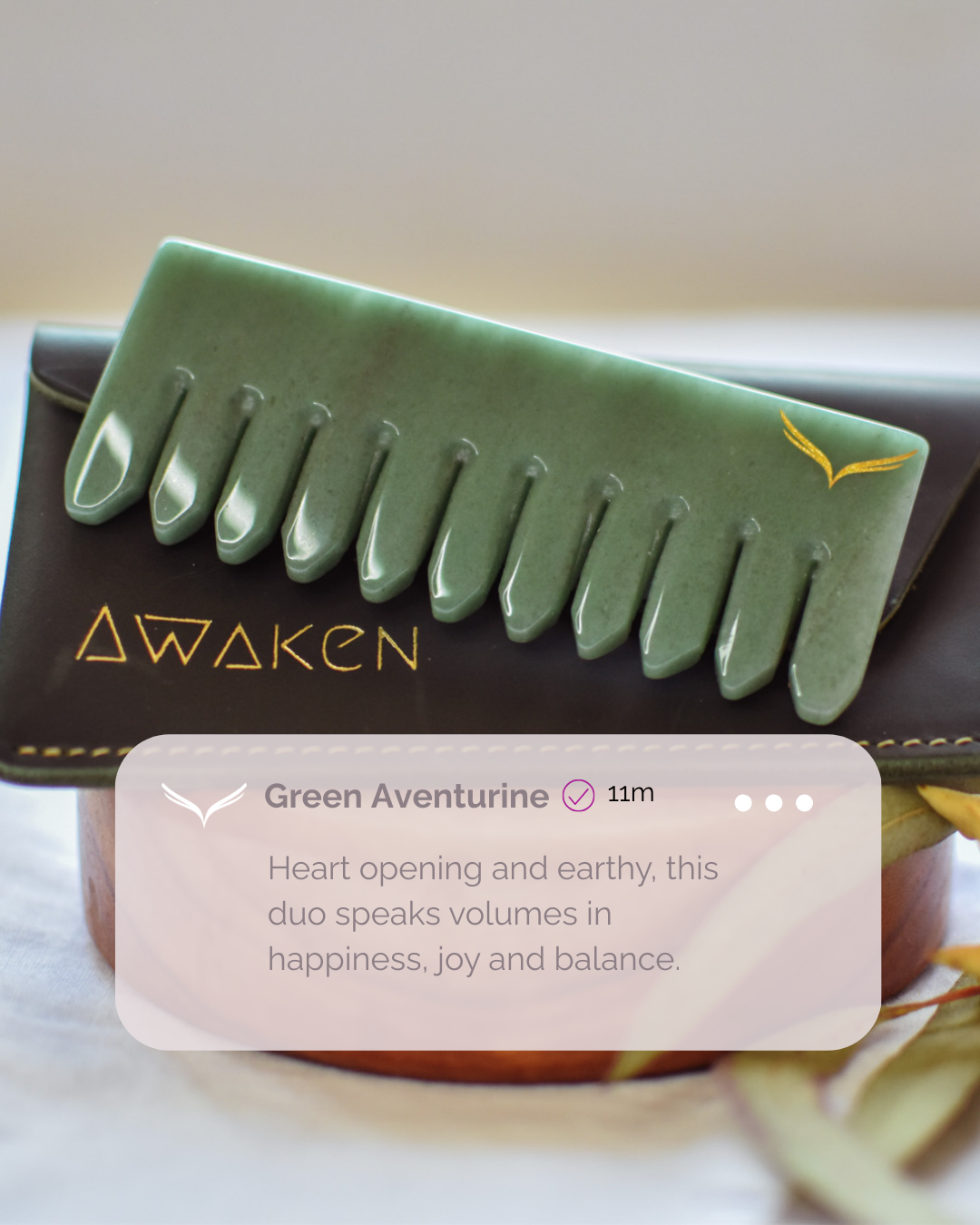 Green Aventurine Crystal Comb