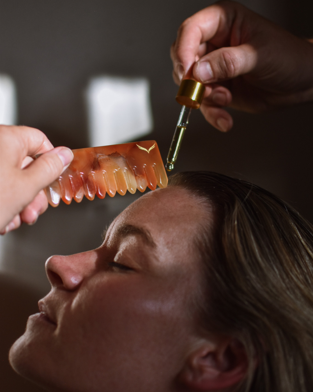 Carnelian Crystal Comb