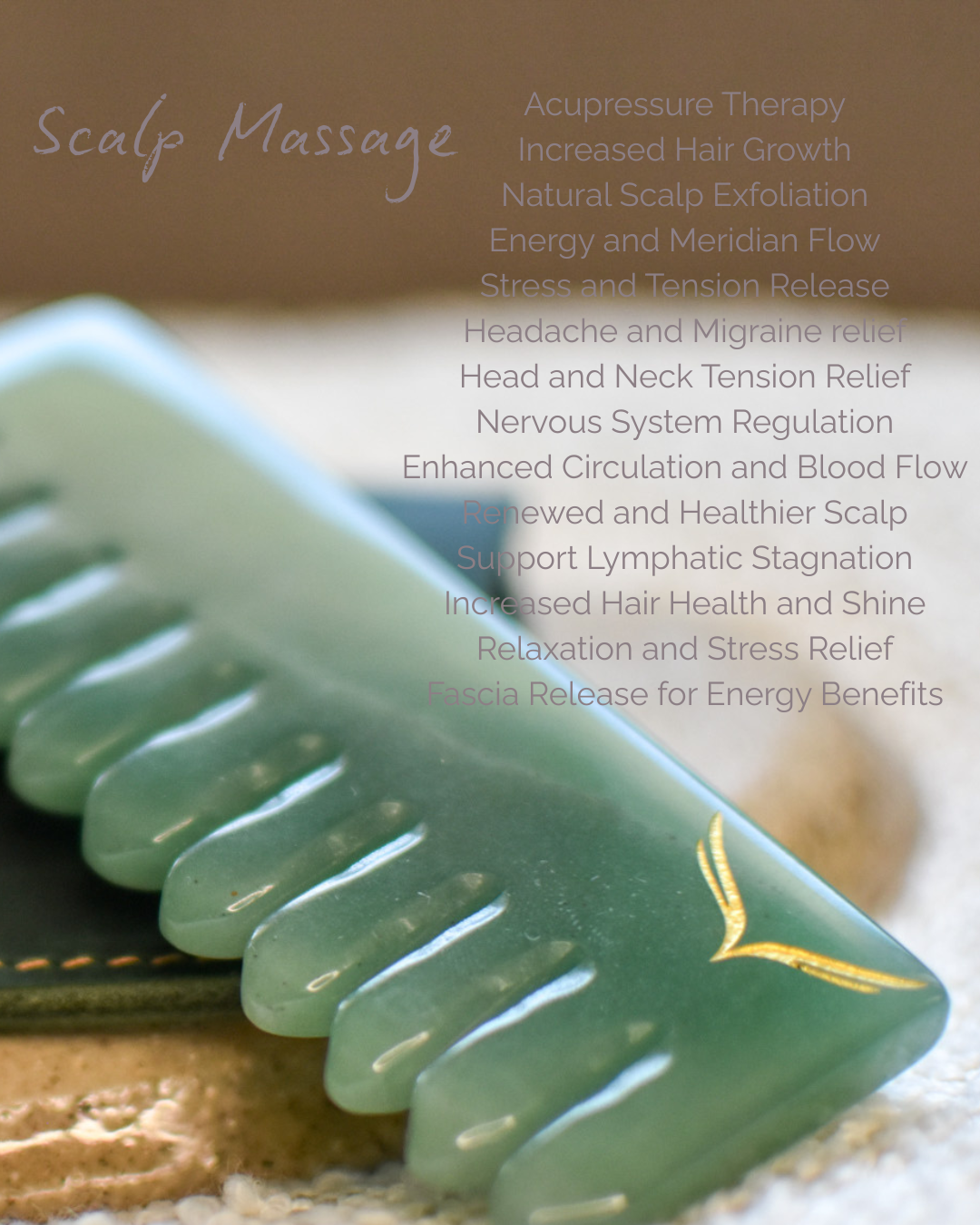 Green Aventurine Crystal Comb