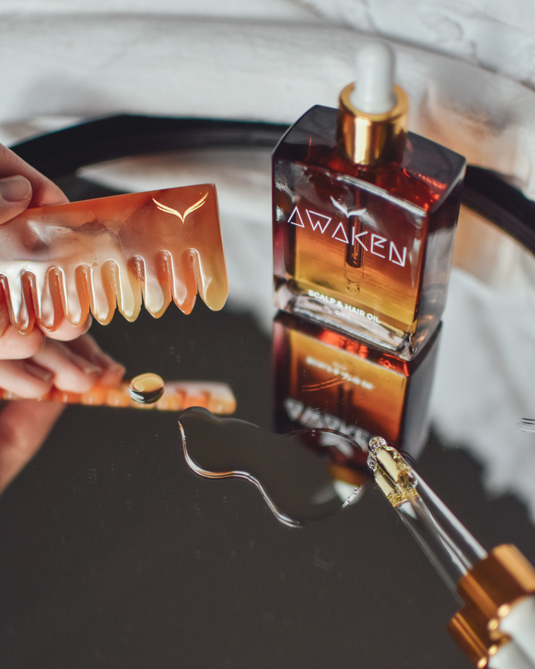Carnelian Crystal Comb