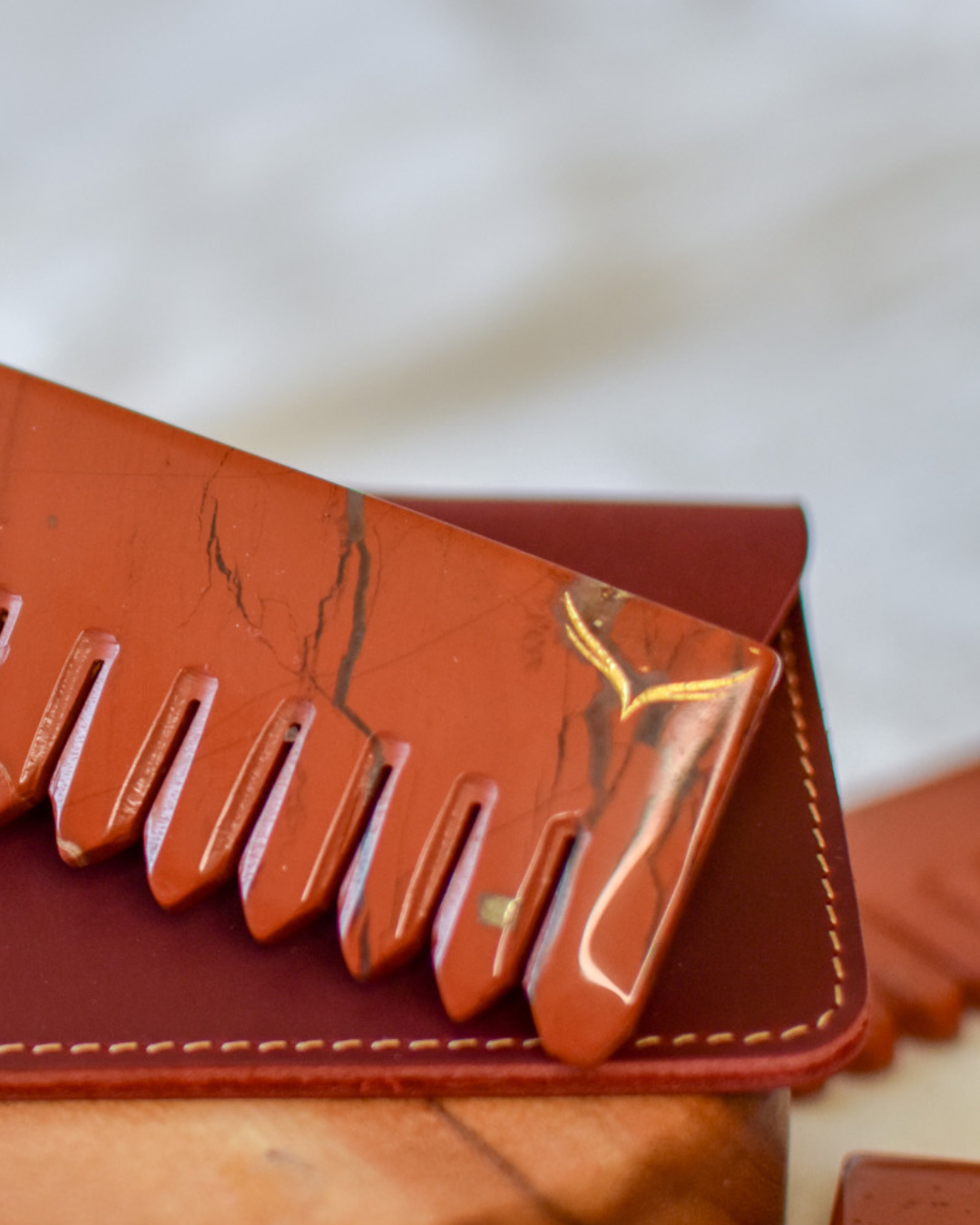 Red Jasper Crystal Comb