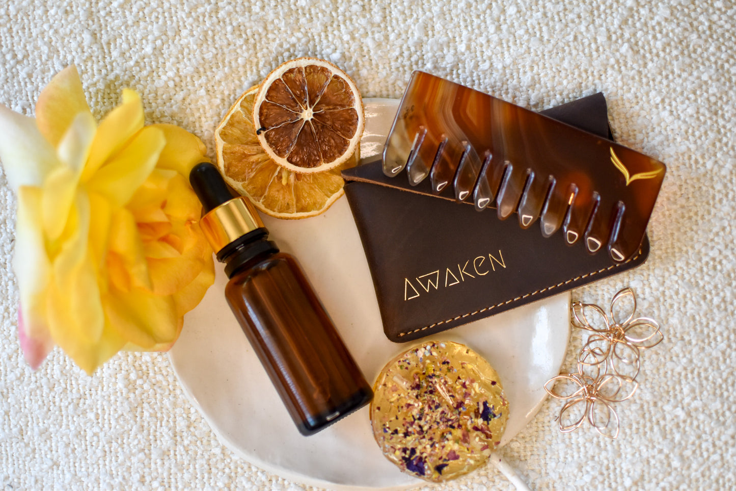 Carnelian Crystal Comb