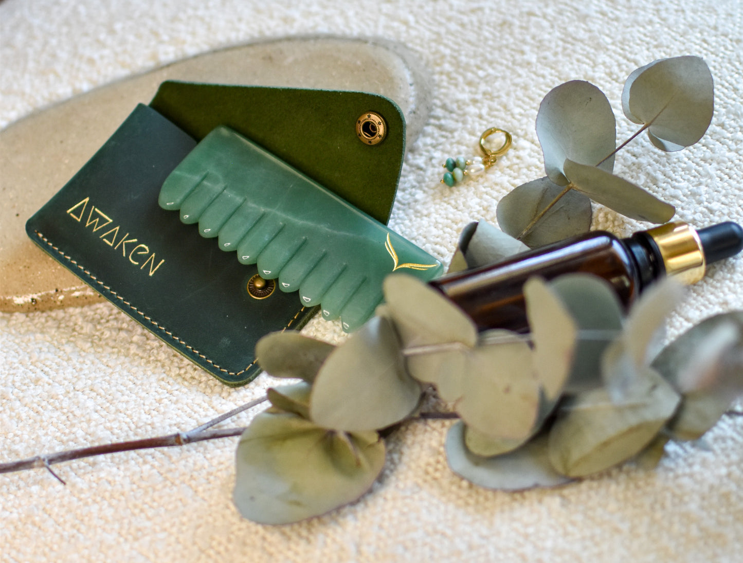 Green Aventurine Crystal Comb