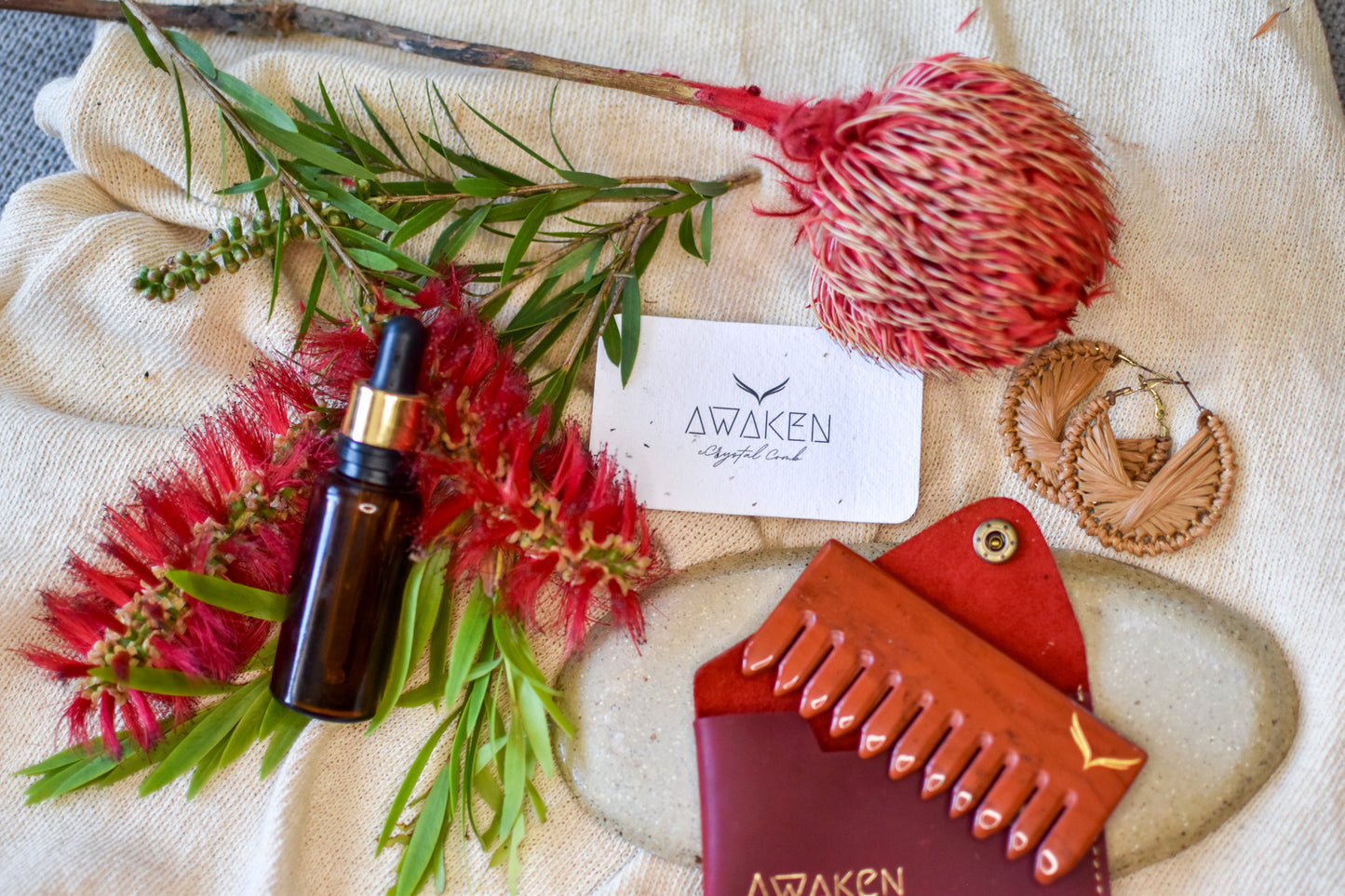 Red Jasper Crystal Comb