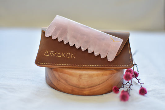 Rose Quartz Crystal Comb