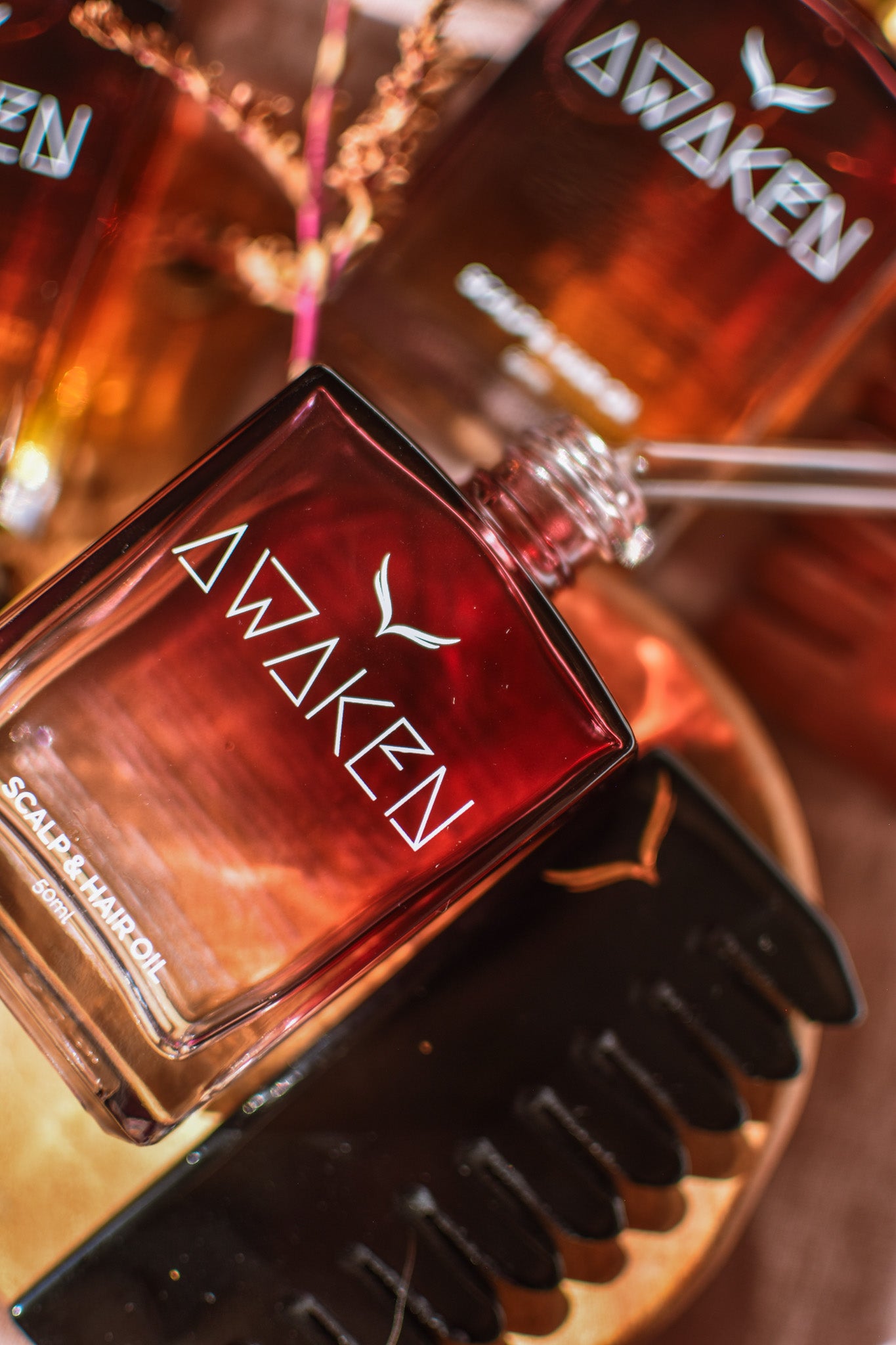 Black Obsidian Crystal Comb