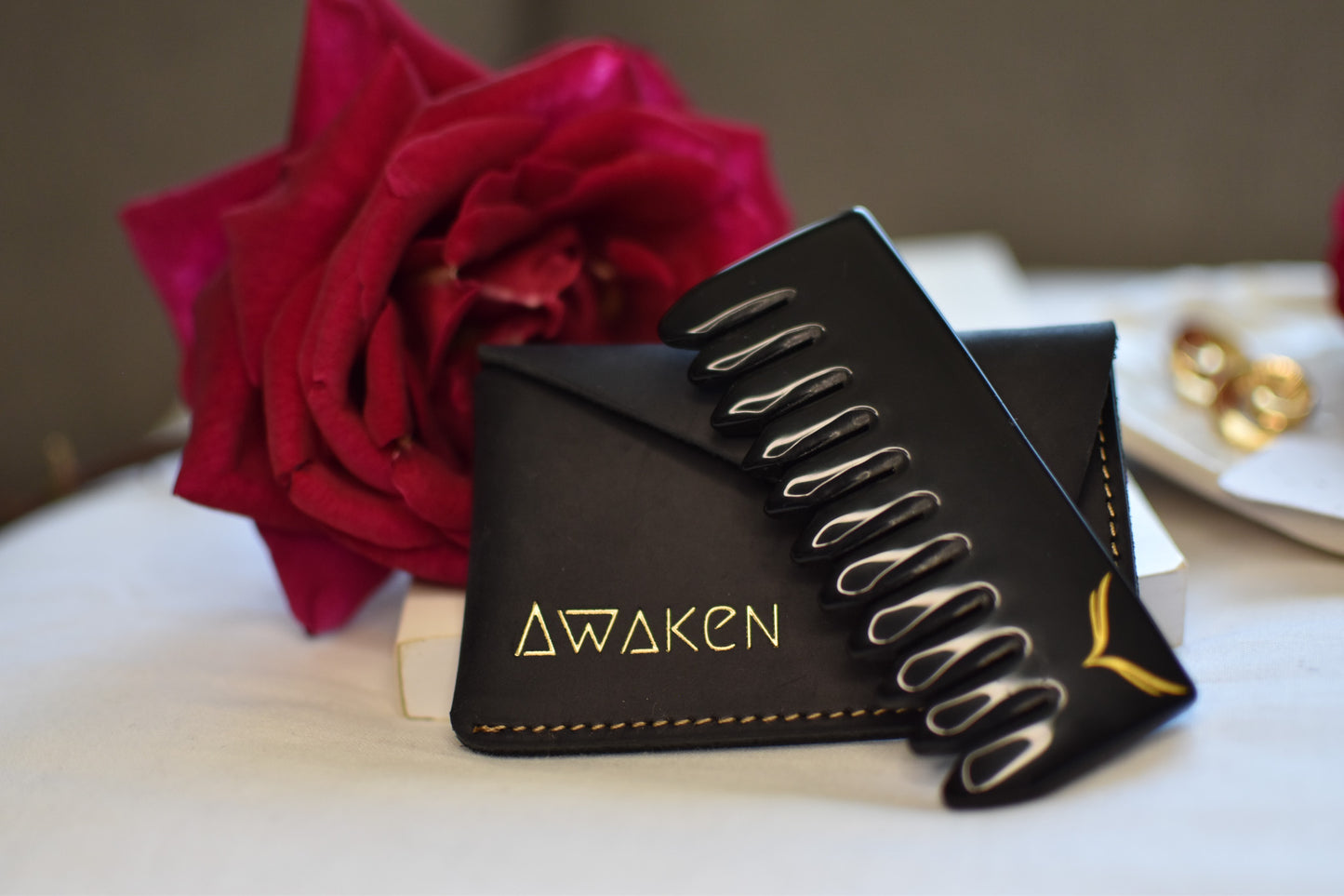 Black Obsidian Crystal Comb